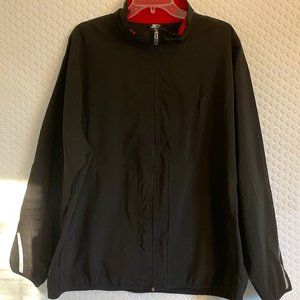 Men's Black Full Zip Starter Jacket-Lightweight,Logo Pockets, Vented-Size XL EUC